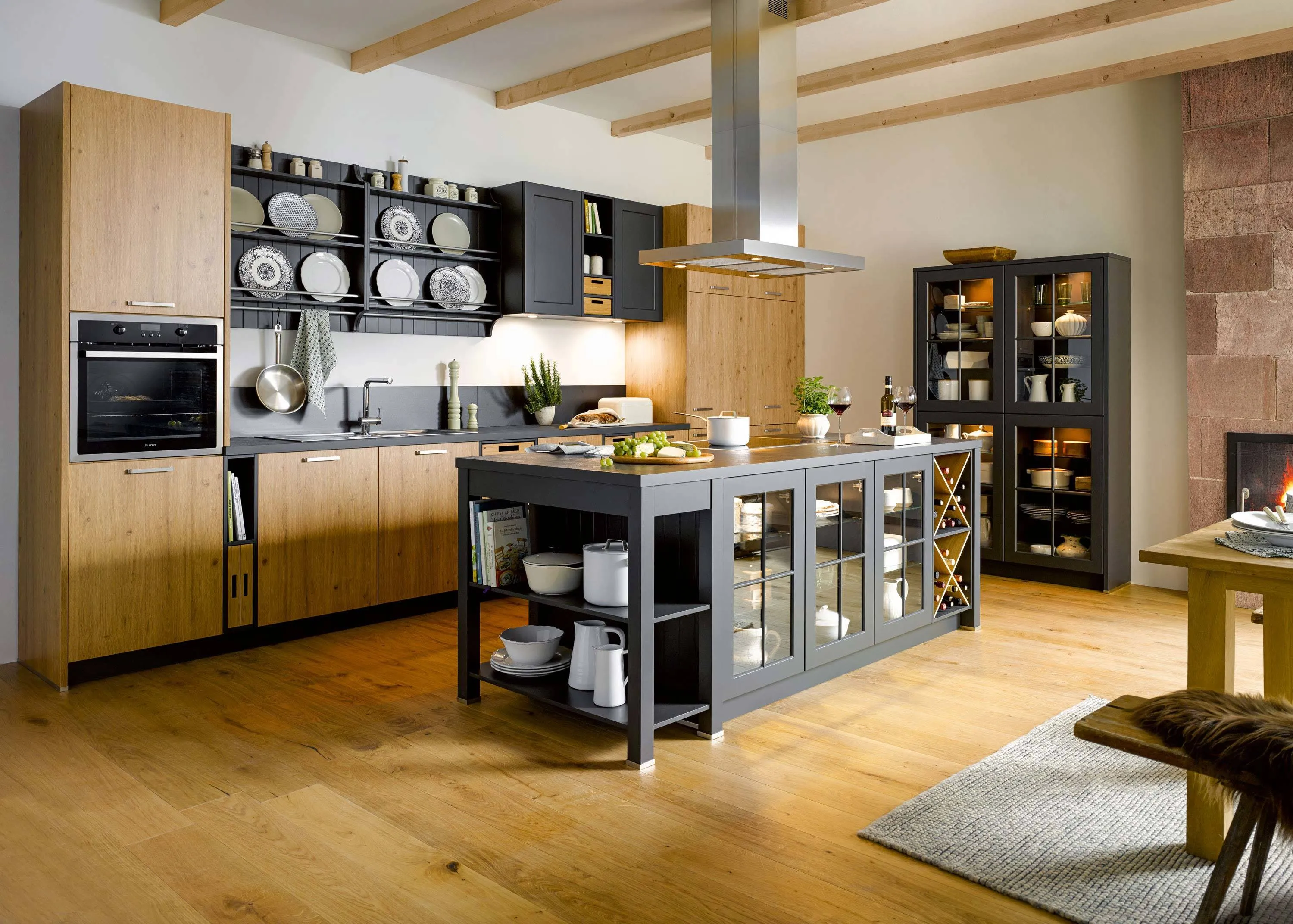 Moderne Landhausküche im skandinavischen Stil.